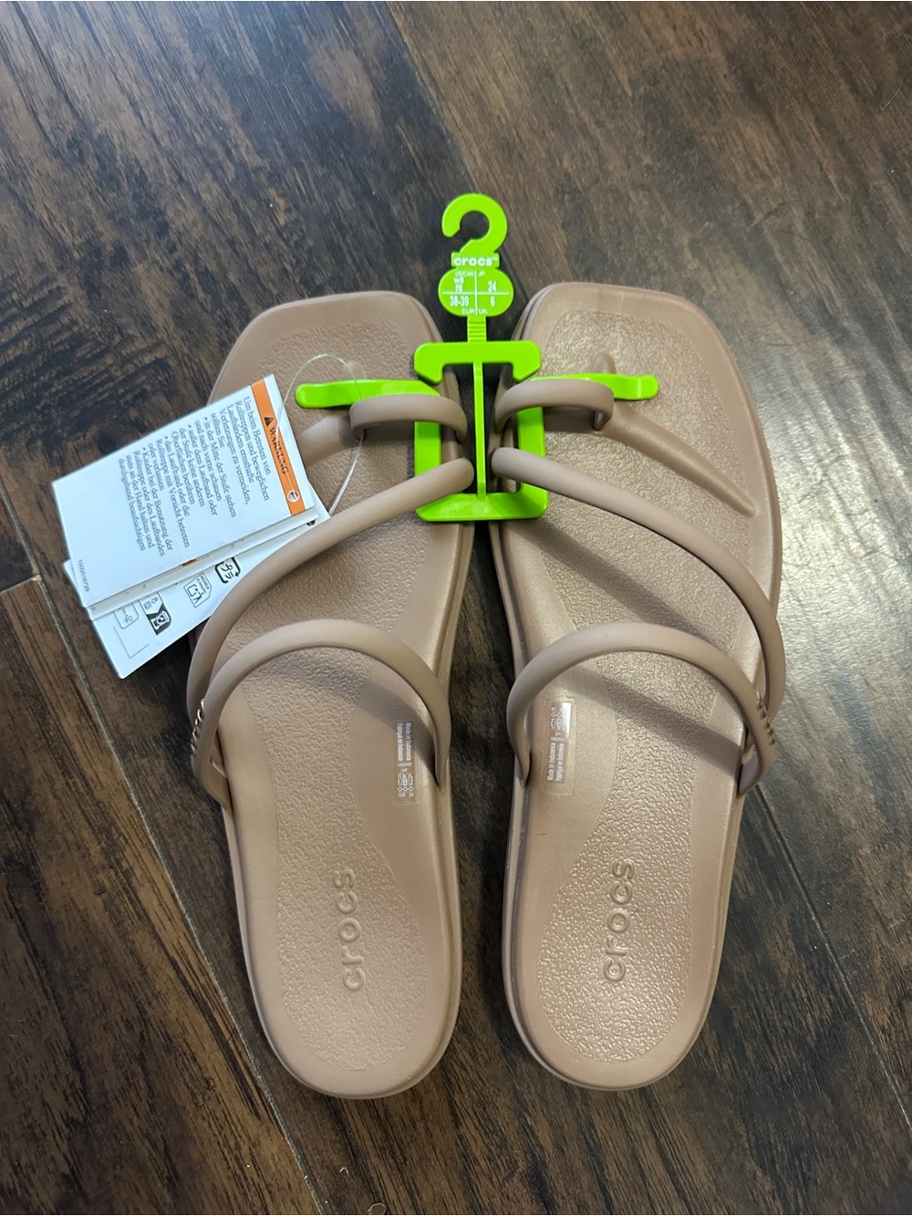 CROCS W Miami Toe Loop Women's Tan Strappy Sandals